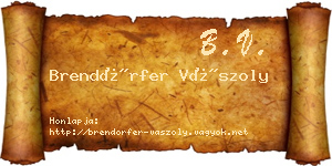 Brendörfer Vászoly névjegykártya
